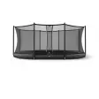 Oval BERG Grand Favorit InGround trampolin med grå kant og Safety Net Comfort på lige stolper, hvid baggrund